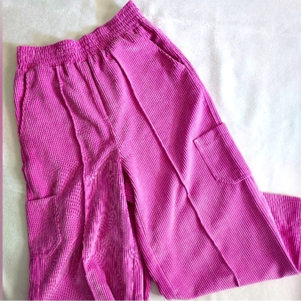 Urban Outfitters Pink Wide Leg Wide Wale Corduroy Pants S